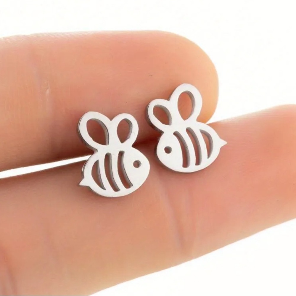 Bee Stud Earrings Stainless steel. Various colours available.